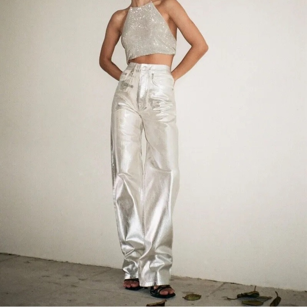 Zara metallic jeans size 27